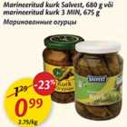 Marineeritud kurk Salvest, 680 g või marineeritud kurk 3 MIN, 675 g