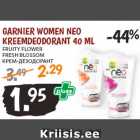 Allahindlus - GARNIER WOMEN NEO
KREEMDEODORANT 40 ML