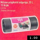 Allahindlus - McLean prügikotid sulguriga, 35 l, 15 tk/pk