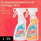 Allahindlus - Clin klaasipuhasvahend Citrus või Fruti Vinegar, 500 ml