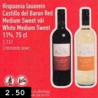 Allahindlus - Hispaania lauavein Castillo del Baron Red Medium Sweet või White Medium Sweet