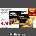 Allahindlus - Duracell patareid
AA/MN1500,
AAA/MN2400
12 tk