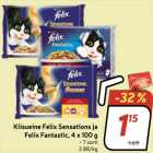 Kiisueine Felix Sensations ja
Felix Fantastic, 4 x 100 g