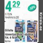 Allahindlus - Gillette raseerijad Blue3 või Blue3 Ice, 6 tk/pk