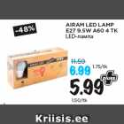 Allahindlus - AIRAM LED LAMP
E27 9.5W A60 4 TK