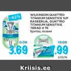 Allahindlus - WILKINSON QUATTRO
TITANIUM SENSITIVE 1UP
RASEERIJA, QUATTRO
TITANIUM SENSITIVE
TERAD 4 TK