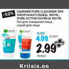 Allahindlus - GARNIER PURE CLEANSER 3IN1
NÄOPUHASTUSGEEL 150 ML,
PURE ACTIVE KOORIJA 150 ML