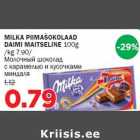 MILKA PIIMAŠOKOLAAD DAIMI MAITSELINE 100g /kg 7.90/