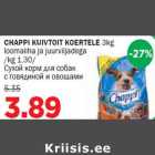 Allahindlus - CHAPPI KUIVTOIT KOERTELE 3kg loomaliha ja juurviljadega /kg 1.30/