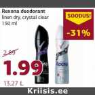 Allahindlus - Rexona deodorant
linen dry, crystal clear
150 ml