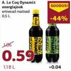 Allahindlus - A. Le Coq Dynami:t
energiajook
erinevad maitsed
0,5 L