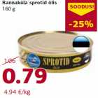 Allahindlus - Rannaküla sprotid õlis
160 g