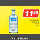 Allahindlus - Viin Absolut,
40%, 70 cl