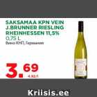 Allahindlus - SAKSAMAA KPN VEIN
J.BRUNNER RIESLING
RHEINHESSEN 