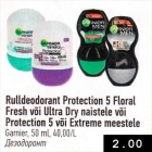 Rulldeodorant Protection 5 floral Fresh või Ultra Dry naistele või Protection 5 või Extreme meestele 