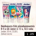 Hambapasta Kids piimahammastele 0-5 a või Junior 6-12 a, SLS-vaba