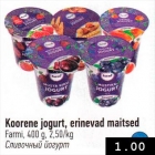 Koorene jogurt, erinevad maitsed 