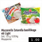 Mozzarella Zotarella basiilikuga või Light