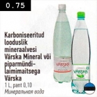 Karboniseeritud loduslik mineraalvesi Värska Mineral või piparmündi-laimimaitsega Värska 1 l