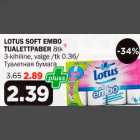 Allahindlus - LOTUS SOFT EMBO TUALETTPABER 8tk* 3-kihiline, valge