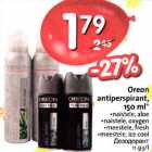 Allahindlus - Oreon antiperspirant, 150 ml *naistele,aloe *naistele, oxygen *meestele, fresh * meestele, ice cool