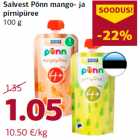 Allahindlus - Salvest Põnn mango- ja
pirnipüree
100 g