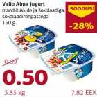 Allahindlus - Valio Alma jogurt mandlitükkide ja šokolaadiga,
šokolaadirõngastega 150 g