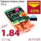 Allahindlus - Rakvere Lihakas viiner 360 g