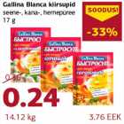 Allahindlus - Gallina Blanca kiirsupid seene-, kana-, hernepüree
17 g