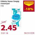 Allahindlus - Gillette Venus Simply raseerijad 4 tk