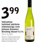 Saksamaa kaitstud päritolunimetusega vein Johann Brunner Riesling Mosel