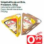 Valgehallitusjuust Brie,
President, 125 g
