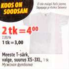 Allahindlus - Meeste T-särk, valge, suurus XS-3XL, 1 tk