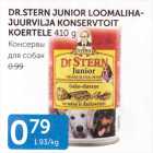 DR.STERN JUNIOR LOOMALIHAJUURVILJA KONSERVTOIT KOERTELE 410 G