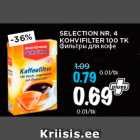 Allahindlus - SELECTION NR. 4
KOHVIFILTER 100 TK