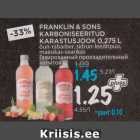 Allahindlus - FRANKLIN & SONS
KARBONISEERITUD
KARASTUSJOOK 0,275 L