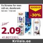 Allahindlus - Fa Xtreme for men
roll-on, deodorant