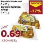 Allahindlus - Euroleib Moskvasai
3 x 50 g
Euroleib Rummisai
kirsiga
2 x 70 g