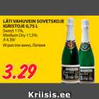 Allahindlus - LÄTI VAHUVEIN SOVETSKOJE
IGRISTOJE 0,75 L