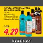 Allahindlus - NATURAL WORLD ŠAMPOON
JA PALSAM 500 ML