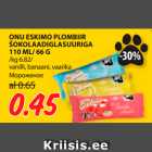 ONU ESKIMO PLOMBIIR
ŠOKOLAADIGLASUURIGA
110 ML/ 66 G