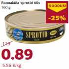 Rannaküla sprotid õlis
160 g