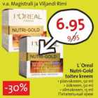 Allahindlus - L ́Oreal
Nutri-Gold
toitev kreem
