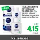 Allahindlus - NIVEA SENSITIVE
AFTERSHAVE
TOOTED 100 ML