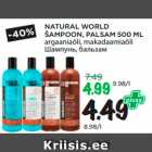 Allahindlus - NATURAL WORLD
ŠAMPOON, PALSAM 500 ML