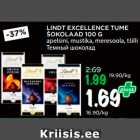 Allahindlus - LINDT EXCELLENCE TUME
ŠOKOLAAD 100 G