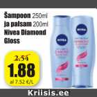 Allahindlus - Šampoon 250 ml ja palsam 200 ml Nivea Diamond Gloss