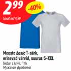 Allahindlus - Meeste basic T-särk,
erinevad värvid, suurus S-XXL 