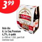 Hele õlu
A. Le Coq Premium
4,7%, 6-pakk