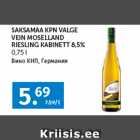 Allahindlus - SAKSAMAA KPN VALGE 
VEIN MOSELLAND 
RIESLING KABINETT 8,5%, 0,75 l